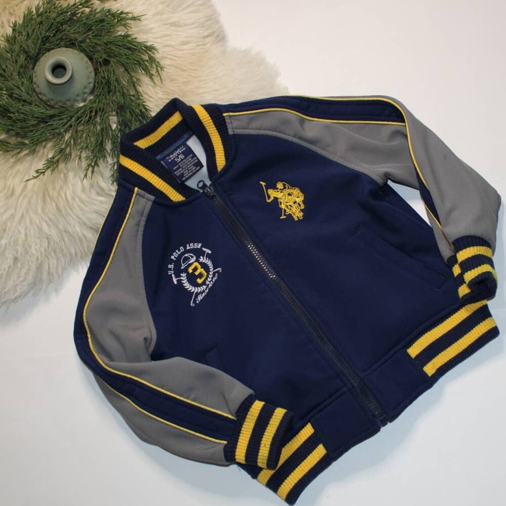 U.S. Polo Assn Blue Boys Bomber Jacket/Coat SZ 5/6